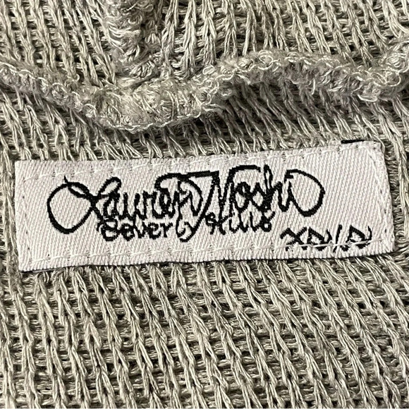 LAUREN MOSHI NWOT Wilma Large Aztec Bullhead Hoodie Sweater in Gray - Picture 5 of 7